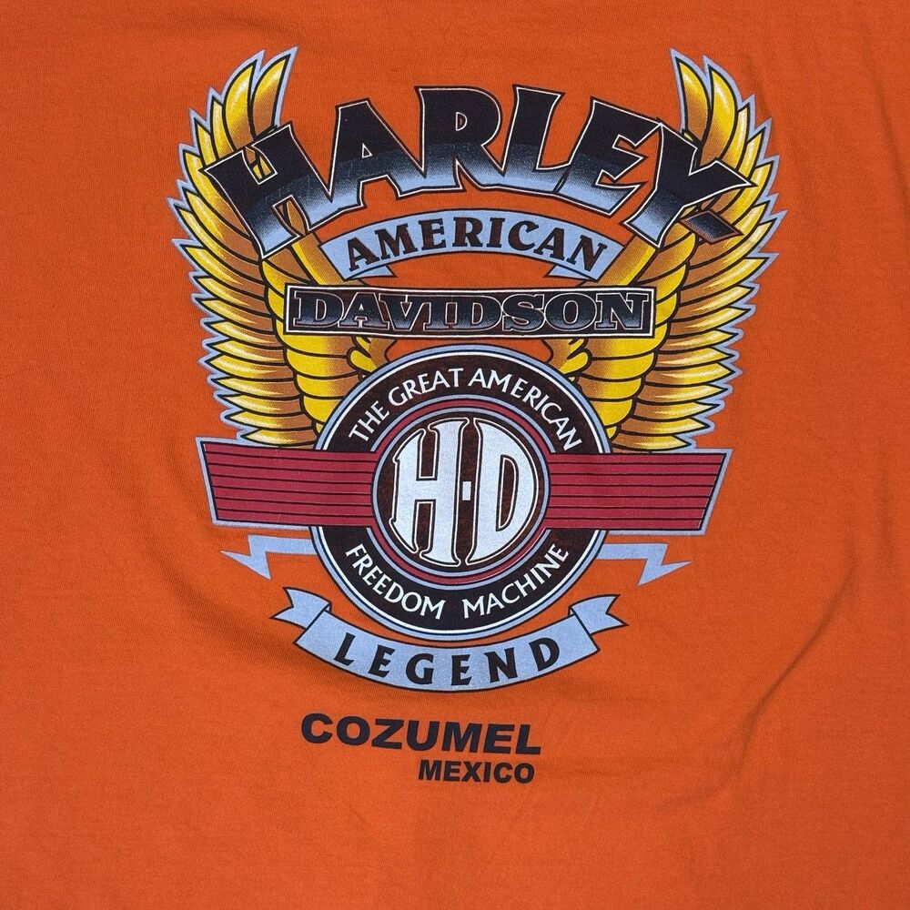 Harley-Davidson Cozumel Mexico Orange T-Shirt Men's XL Tee